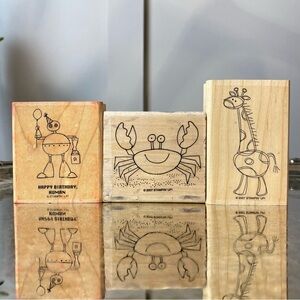 Stampin' Up! Fun Animal Wooden Stamps - Natural Wood